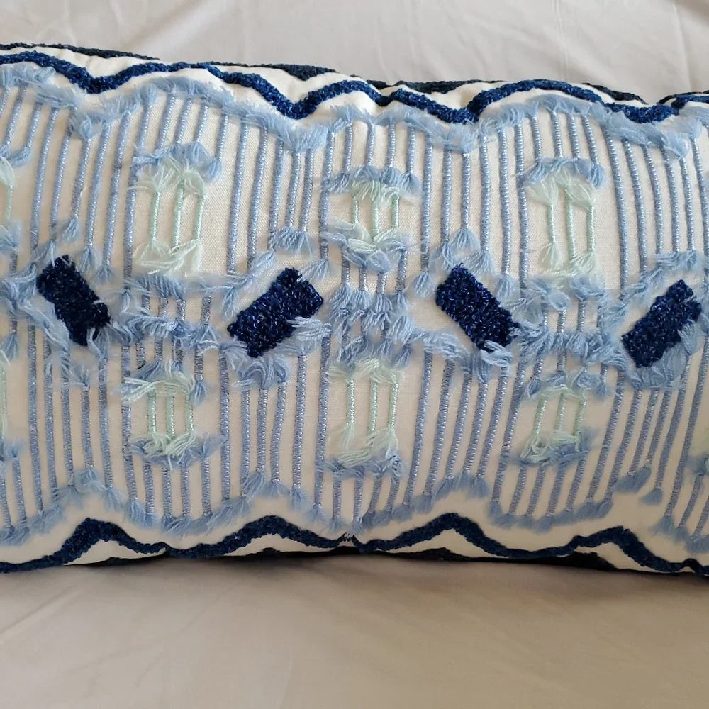Pier 1 Blue Shaded Threads Pillow